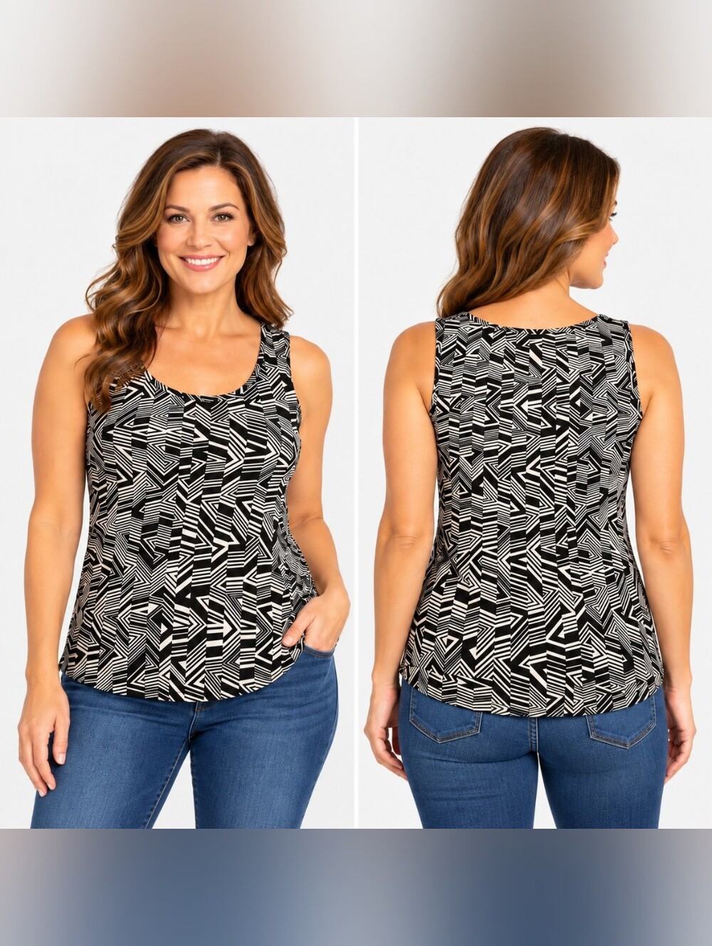 Ellen Tracey Women’s Sleeveless Pullover Top Large 96% Polyester Spandex Blouse
